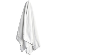 Fototapeta premium Elegant White Towel Hanging with Shallow Depth of Field Isolated
