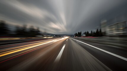 Fototapeta premium High speed driving on highway conceptualized