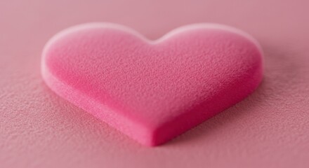 Obraz premium Pink Heart Shape on Pink Surface Romantic Love Concept