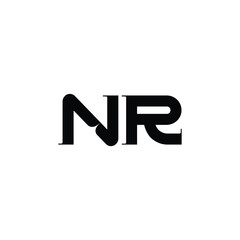 NR monogram logo design letter text name symbol monochrome logotype alphabet character simple logo