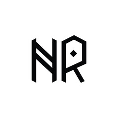 NR monogram logo design letter text name symbol monochrome logotype alphabet character simple logo