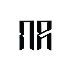 NR monogram logo design letter text name symbol monochrome logotype alphabet character simple logo