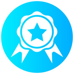 award badge vector round glyph icon