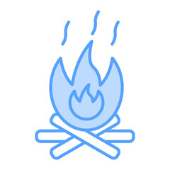 Campfire icon blue