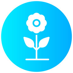 flower vector round glyph icon