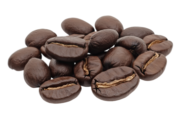 Roasted coffee beans cluster