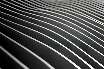 Abstract black and white image of curved lines creating a dynamic visual texture. Ideal for design backgrounds and modern presentations.