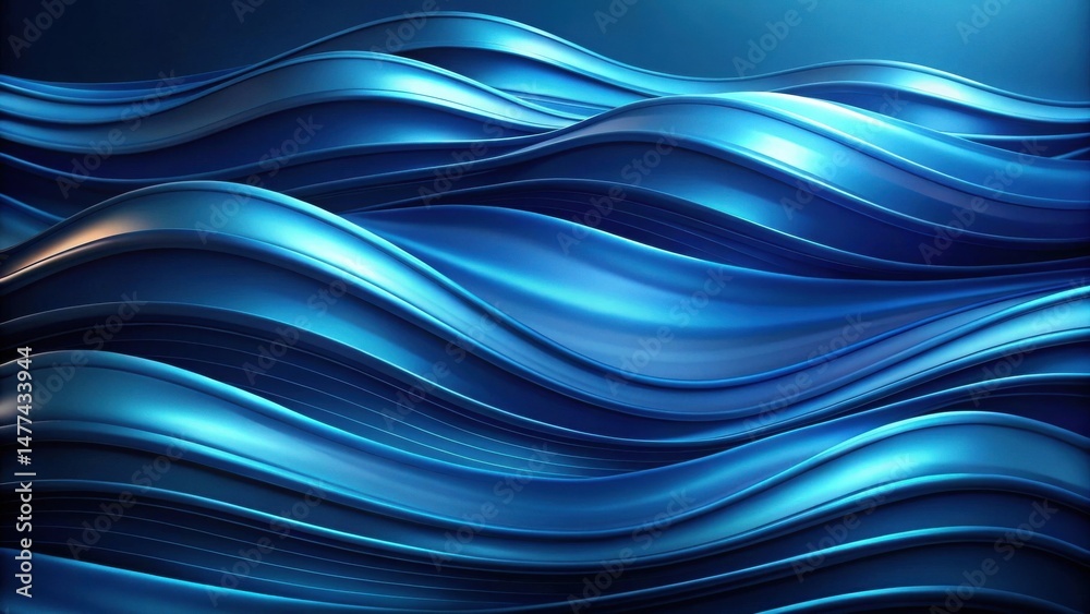 Poster abstract blue waves a smooth, elegant, and dynamic curving design for backgrounds and presentations