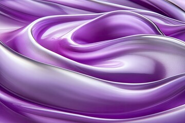 Obraz premium Abstract swirls of liquid purple and silver, flowing and dynamic, like a liquid fabric. Detailed curves and reflective surfaces create a sense of movement and depth