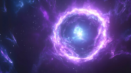Obraz premium Cosmic Nebula with Vibrant Colors and Glowing Energy Center
