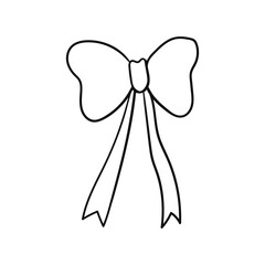 Hand drawn doodle of hipster retro bow tie. Cartoon sketch.