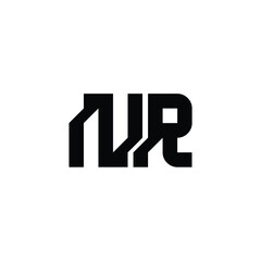 NR monogram logo design letter text name symbol monochrome logotype alphabet character simple logo