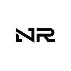 NR monogram logo design letter text name symbol monochrome logotype alphabet character simple logo