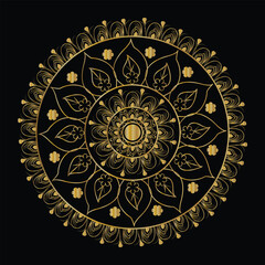 Premium Mandala Background in Black and Gold