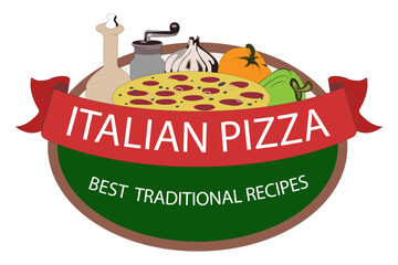 pizza italiano logo banner vector