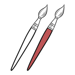 Minimalist simple Artist Brushes Vector art Design.