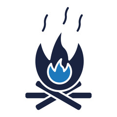 Campfire icon blue