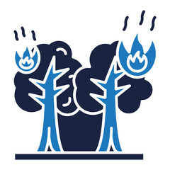 forest fire blue icon