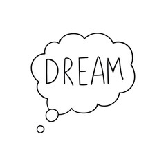 Hand drawn retro empty balloon of thinking character.