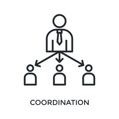 Coordination Icon Outline Style. Vector Illustration For Graphic Design