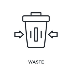 Waste Icon Outline Style. Vector Illustration For Graphic Design