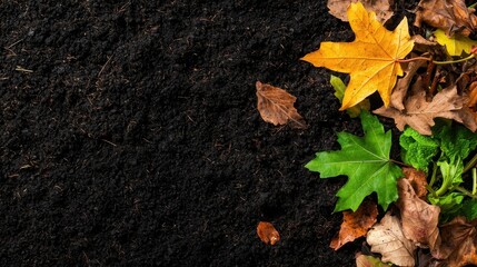 Compost pile creation with visible decaying leaves backyard garden tutorial guide natural environment overhead view sustainable gardening practices