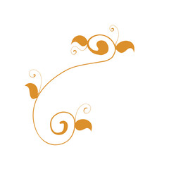 Elegant Golden Floral Swirl Ornament on a Stark Black Backdrop Creates Sophistication