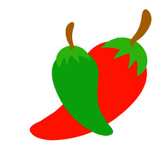 Stylized chili peppers in vibrant hues against a dark backdrop illustration