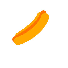 Minimalistic hotdog illustration against a stark dark background depiction