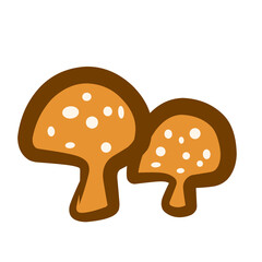 Whimsical mushroom illustration on stark backdrop, minimalist design and concept