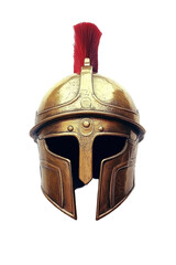 Isolated Spartan Helmet with Red Plume