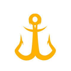 Bold golden anchor illustration with a classic vintage nautical symbol design