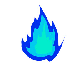Stylized Illustration of a Cool-Toned Fire Flame Against a Stark Black Backdrop
