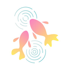 金魚のグラデーションイラスト