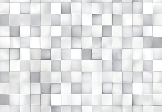 Abstract pattern of square tiles in varying shades of gray and white.  The squares are tightly packed together, creating a textured surface