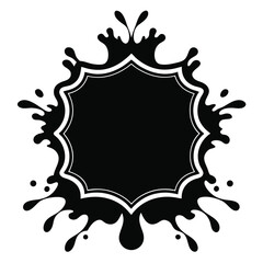 Symmetric frame with splatters around it makes a unique black splash vector