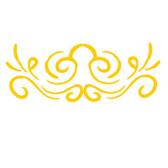 Elegant gold decorative flourish element on dark background for designs