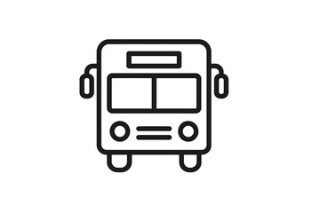 Illustration of a simple vector icon depicting a city bus in a minimalist design suitable for transportation themes and graphic projects