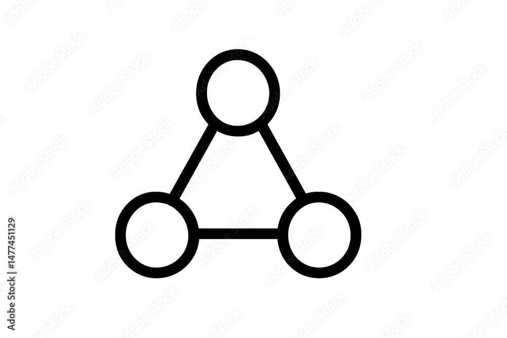 Aufkleber simple vector icon representing interconnected nodes in a triangular formation, symbolizing networki