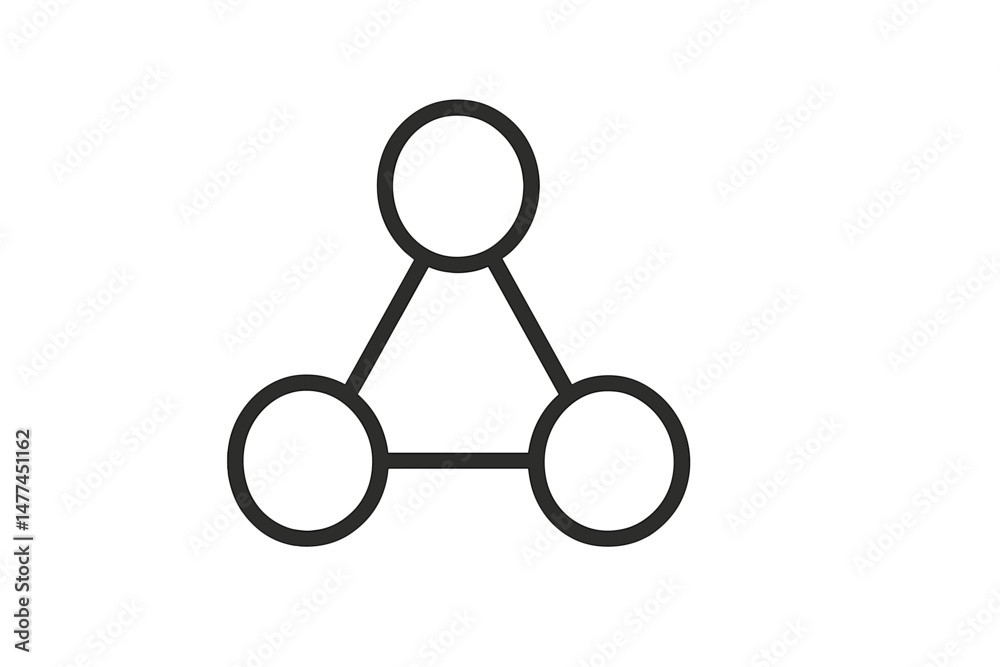 Aufkleber network connection vector icon depicting a simple structured design with nodes and links showing int