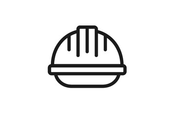 Construction helmet vector icon representing safety equipment commonly used on job sites and construction areas