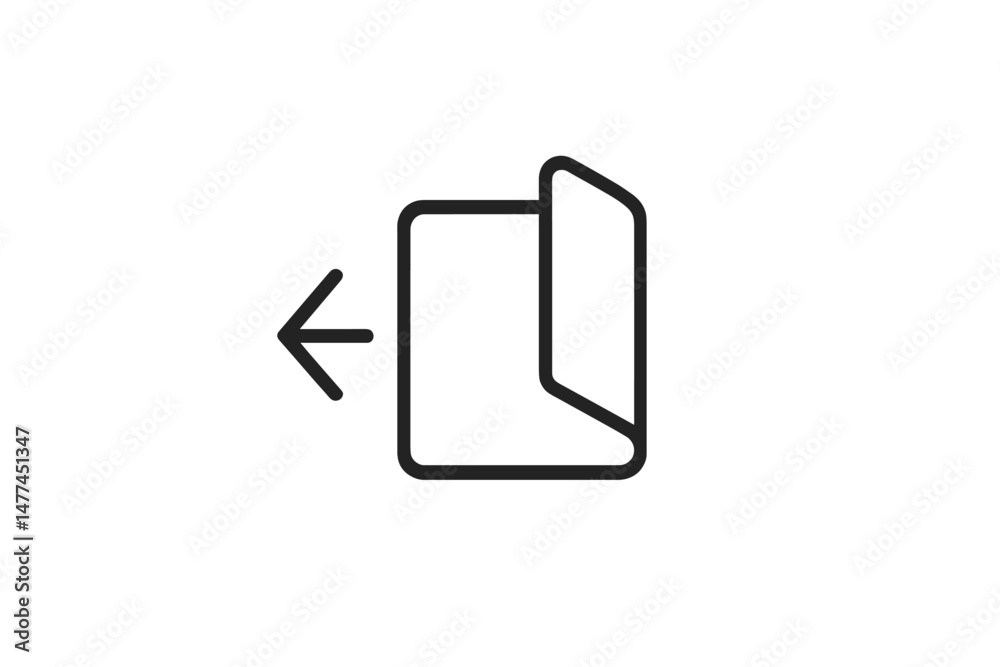 Poster vector icon representing a page flip action to indicate navigation or interaction options in a user 