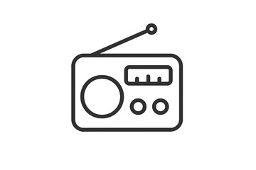 Vintage radio icon design suitable for music, broadcasting, or retro themes in digital art and technology