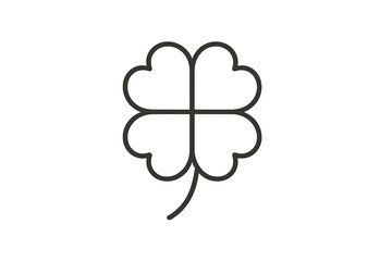 Four leaf clover vector icon representing luck and nature in a simple design for various applications
