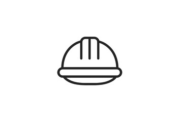 Construction hard hat vector icon in minimalist design for safety and engineering applications