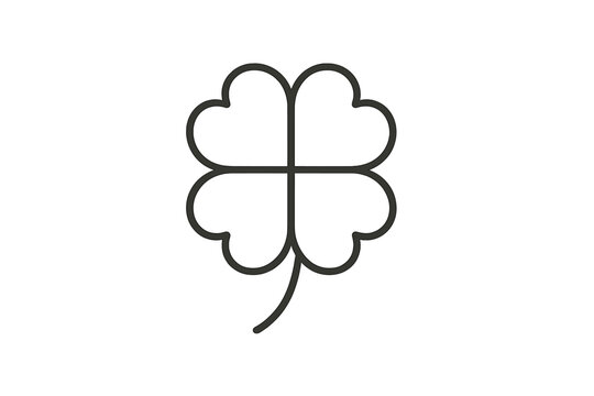 Four leaf clover vector icon representing luck and nature in a simple design for various applications