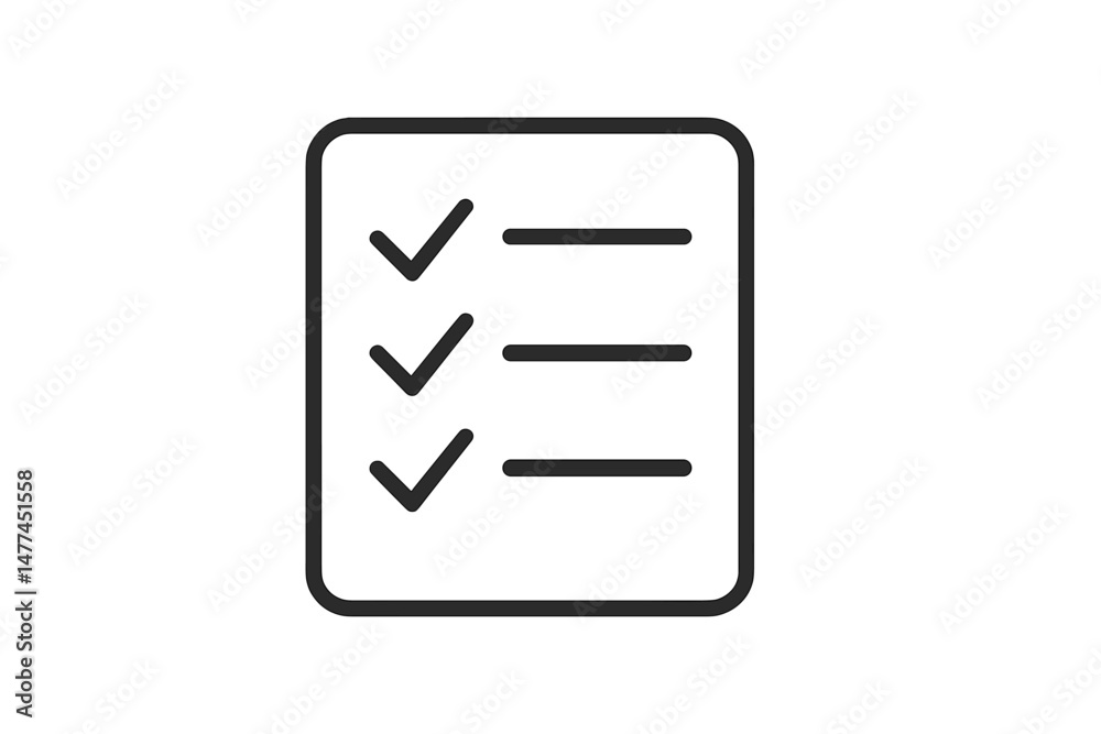 Poster vector icon representing a checklist with check marks indicating completed tasks or items