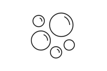 Vector icon of floating bubbles in various sizes with a minimalistic design for digital use in web and graphic projects