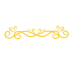 Ornamental golden separator on black backdrop, a delicate vintage flourish