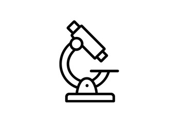 Microscope vector icon designed for educational and scientific themes in research and laboratory contexts